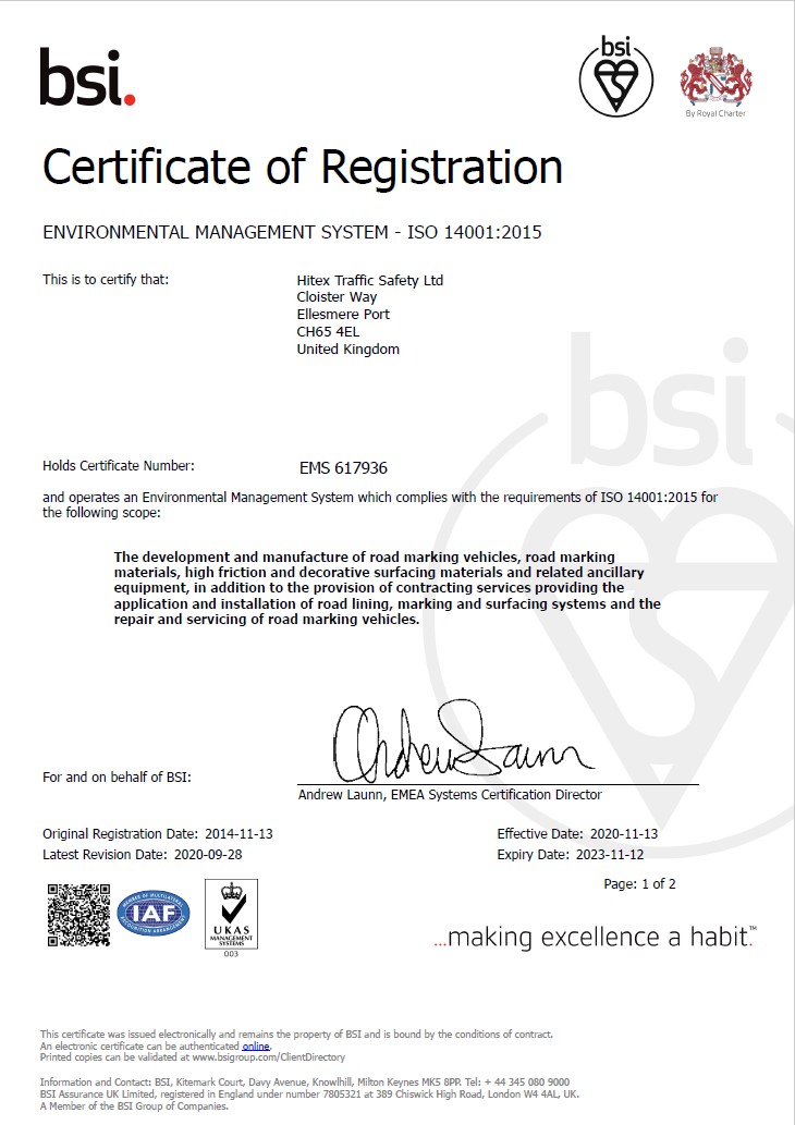 ISO 14001 Certificate