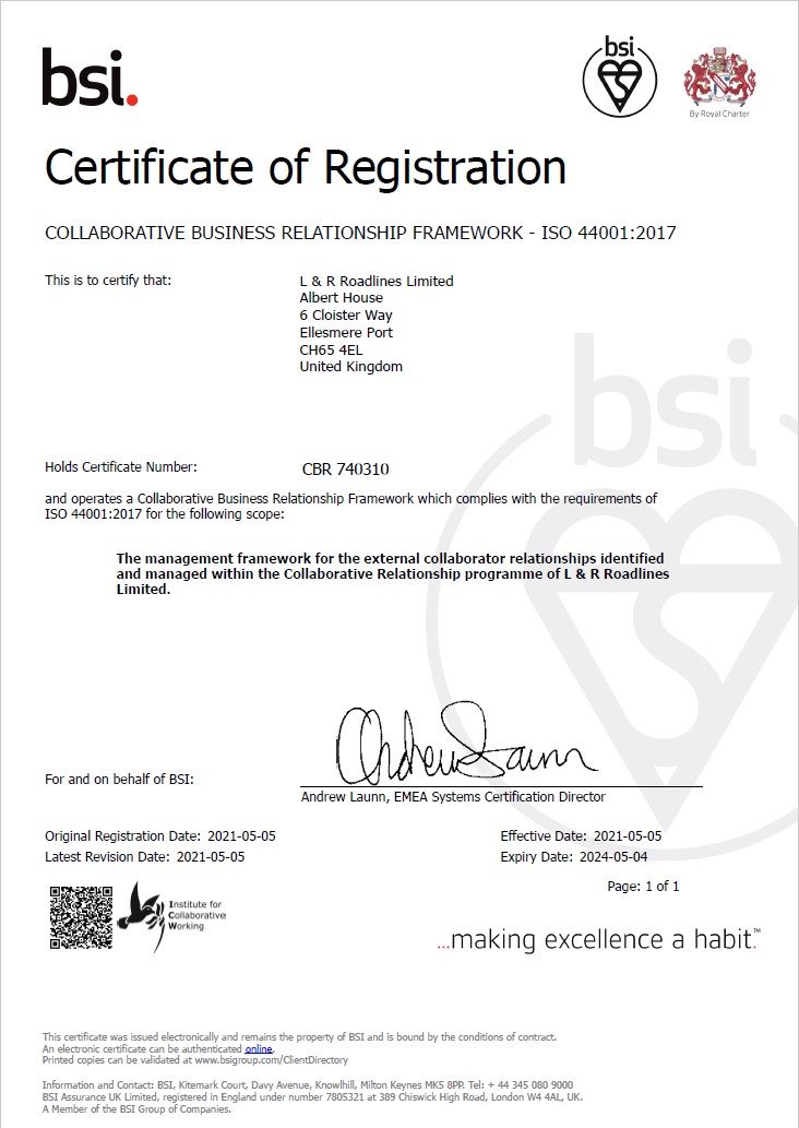 ISO 44001 Certificate
